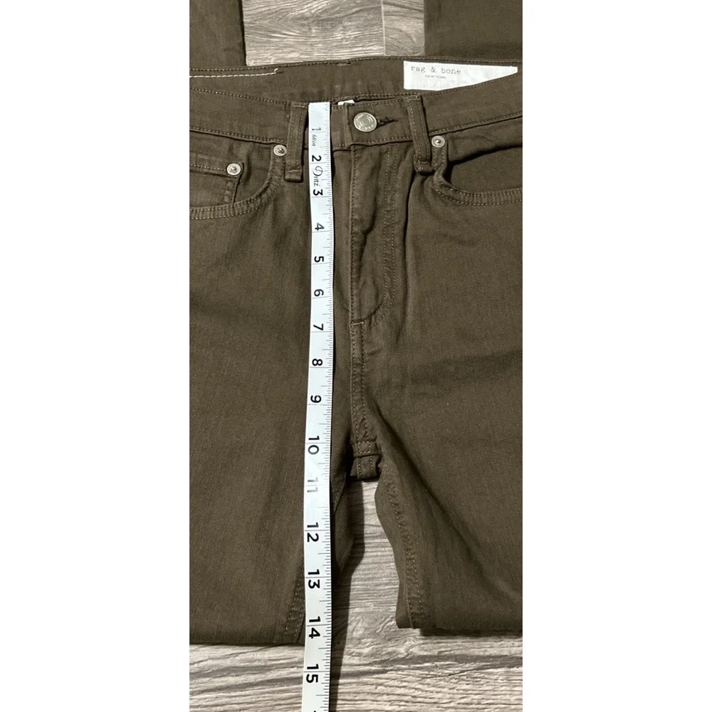 Rag & Bone Women's High Rise Skinny Dark Olive USA Made Jeans SZ 24x30, NWT $195